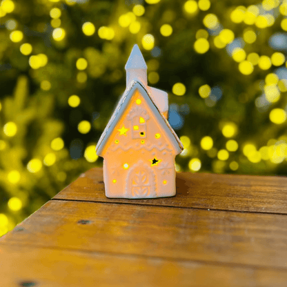 Casa Decorativa Porta-Vela com Estrelas – 11,5cm
