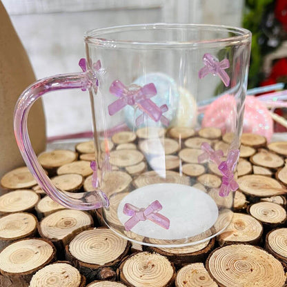 Caneca Vidro Laços Roxo - 410ml