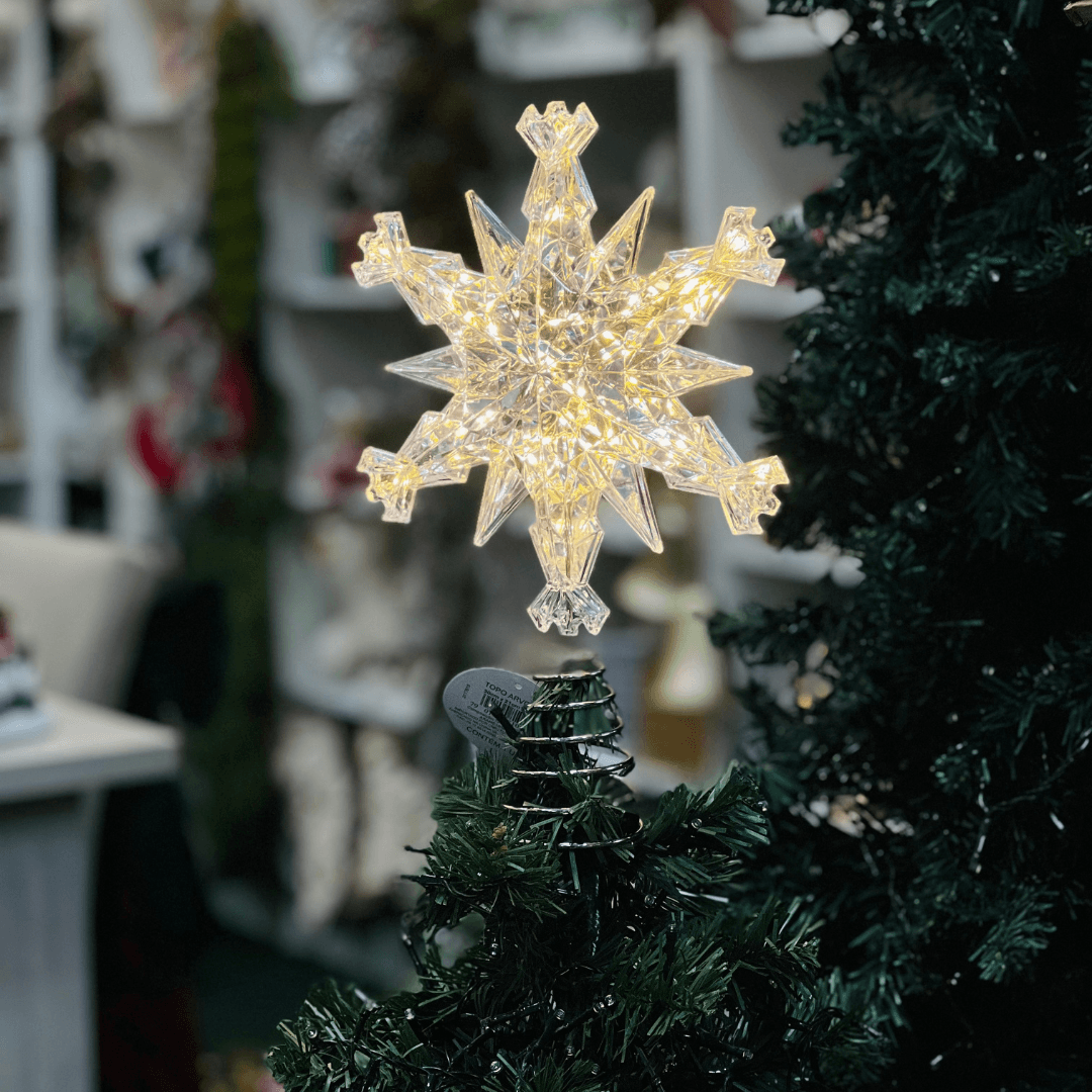 Topo de Árvore Floco de Neve com LED – 31,5 cm