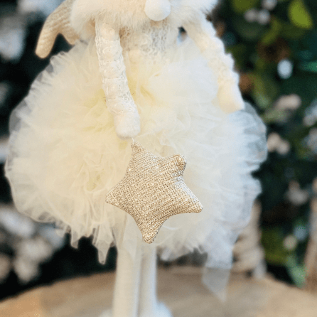 Fada Natalina Em Pé Segurando Estrela 50cm