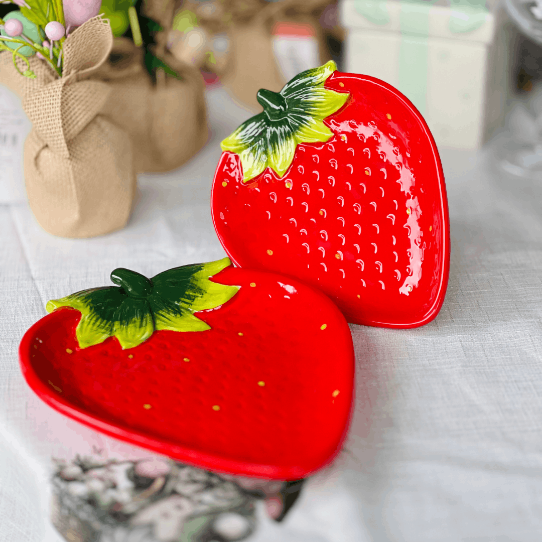 Travessa Morango de Cerâmica 26cm