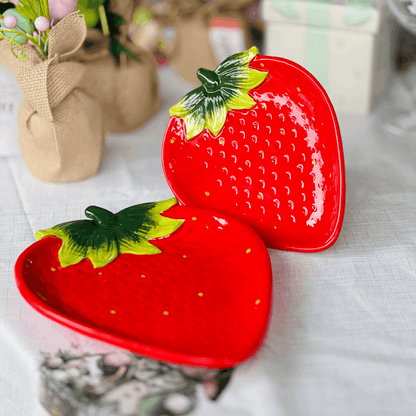 Travessa Morango de Cerâmica 26cm