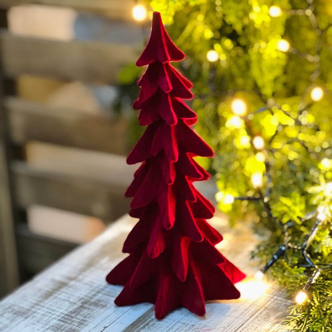 Árvore Decorativa Flocada Marsala | 20 cm