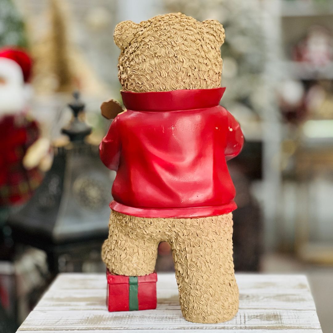 Resina Natal Urso Músico com violão - 43cmx22x18