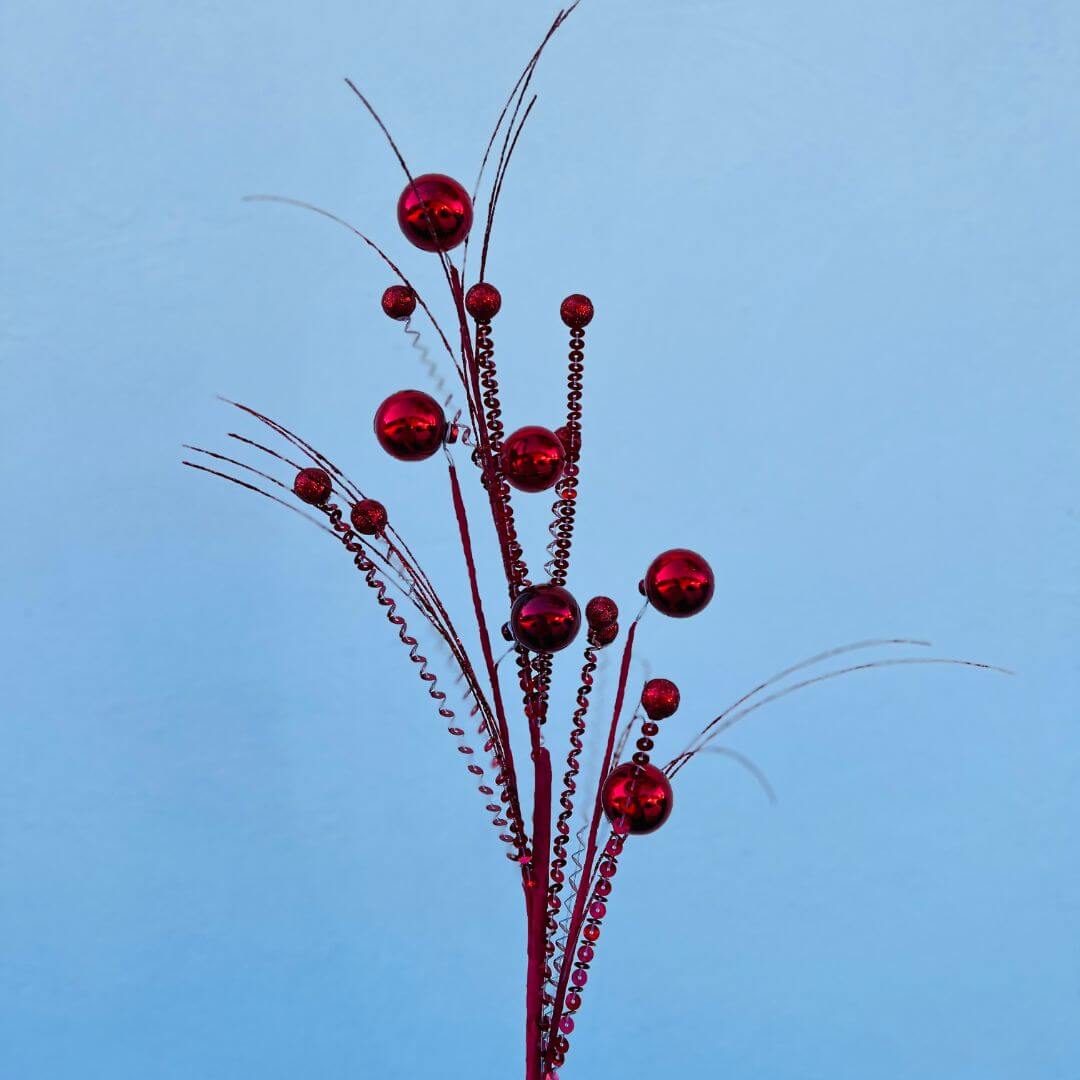 Haste de Bolinhas Natal Lúdico Vermelha – 60cm
