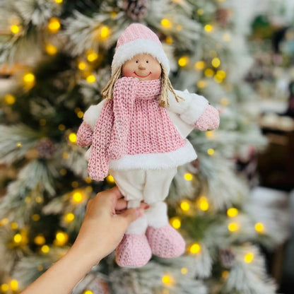 Boneca Rosa e Branco Em Pé 45cm