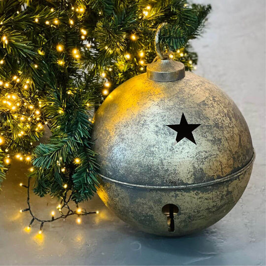 Guizo Natalino Metal Decorativo Dourado Antigo – 40cm