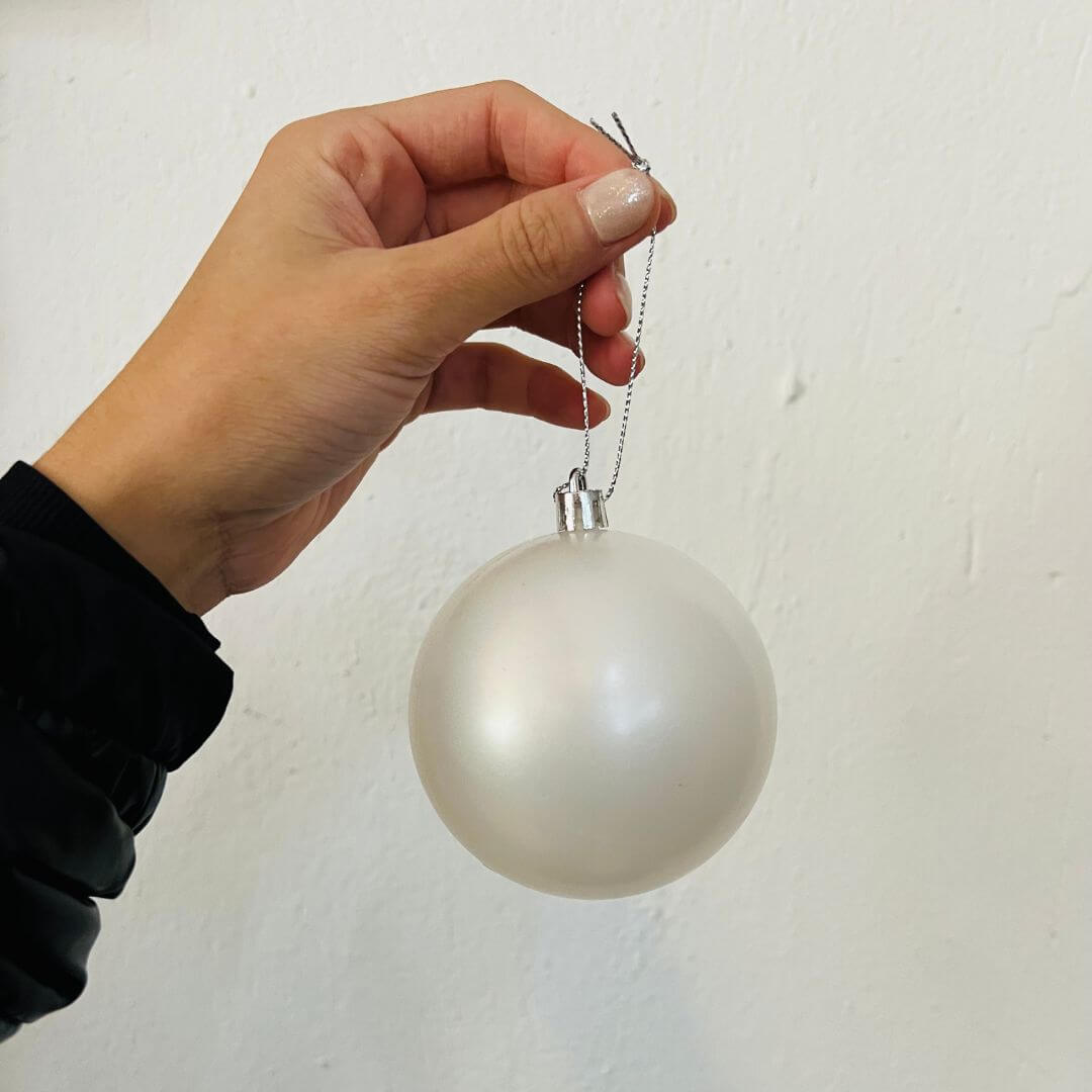 Jogo com 6 Bolas Natalina Perolada - 8 cm