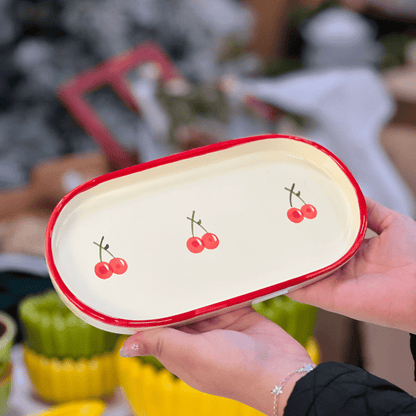 Travessa Oval Cereja P 2x12x23,5cm