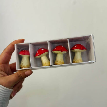 Jogo Cogumelo Decorativo – 4cm com 4 Peças
