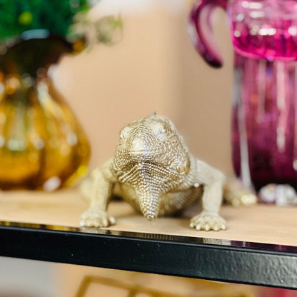 Escultura Iguana Em Poliresina - 30cm