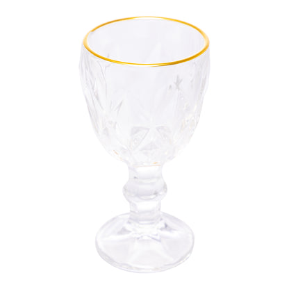 Taca de Licor de Vidro Com Fio de Ouro Diamond 50ml