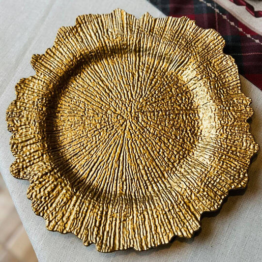 Sousplat de Plástico Dourado – 33cm