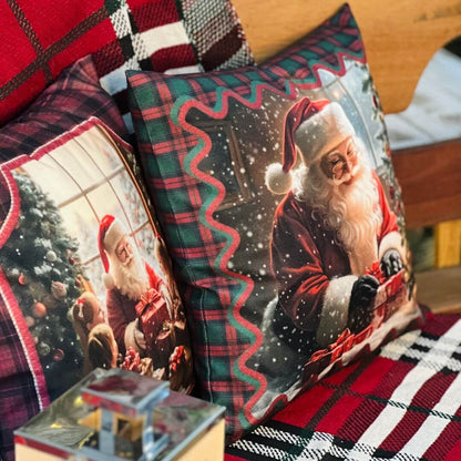 Capa Natalina Noel Com Presentes - 43cmx43