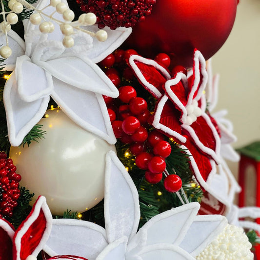 Galhos Longo Com Azevinhos Vermelho - 65cm