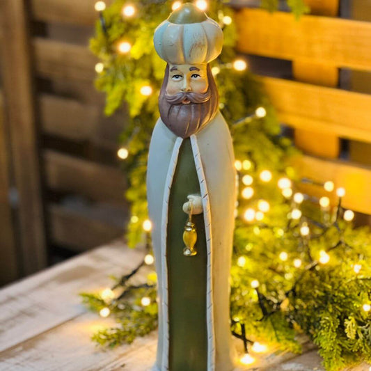 Rei Mago em Resina com Lanterna – 31cm
