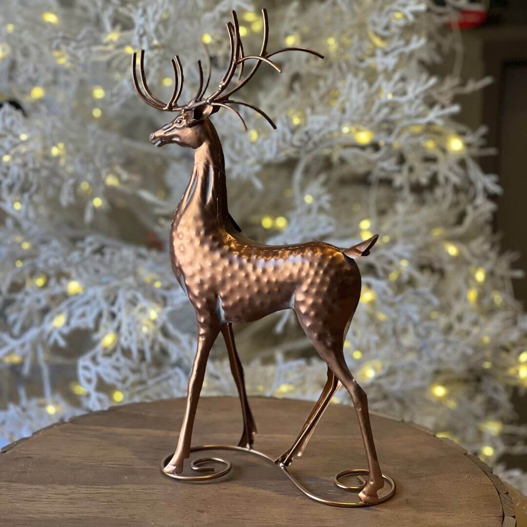 Enfeite de Metal Rena Bronze – 42cm