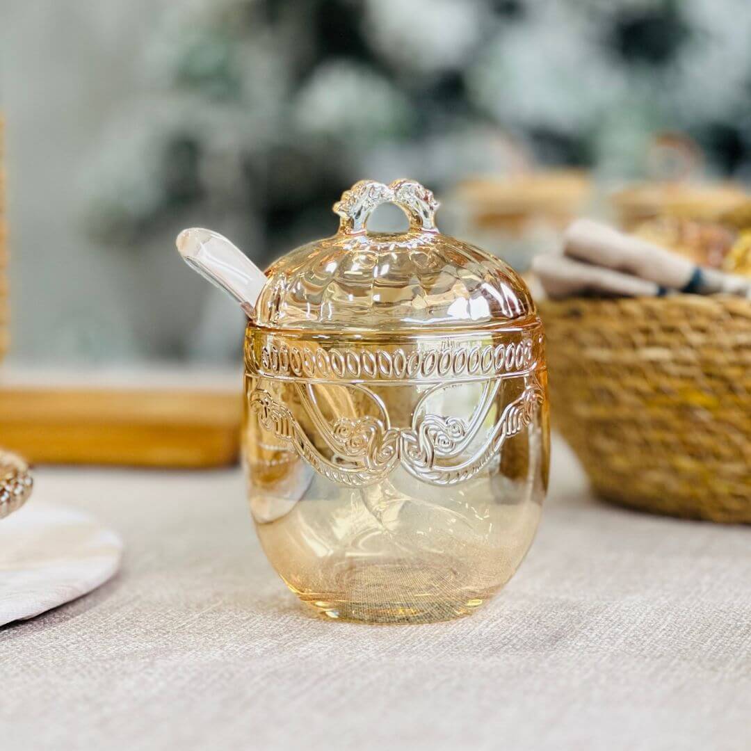 Açucareiro Com Colher e Tampa Imperial Âmbar Metalizado - 240ml