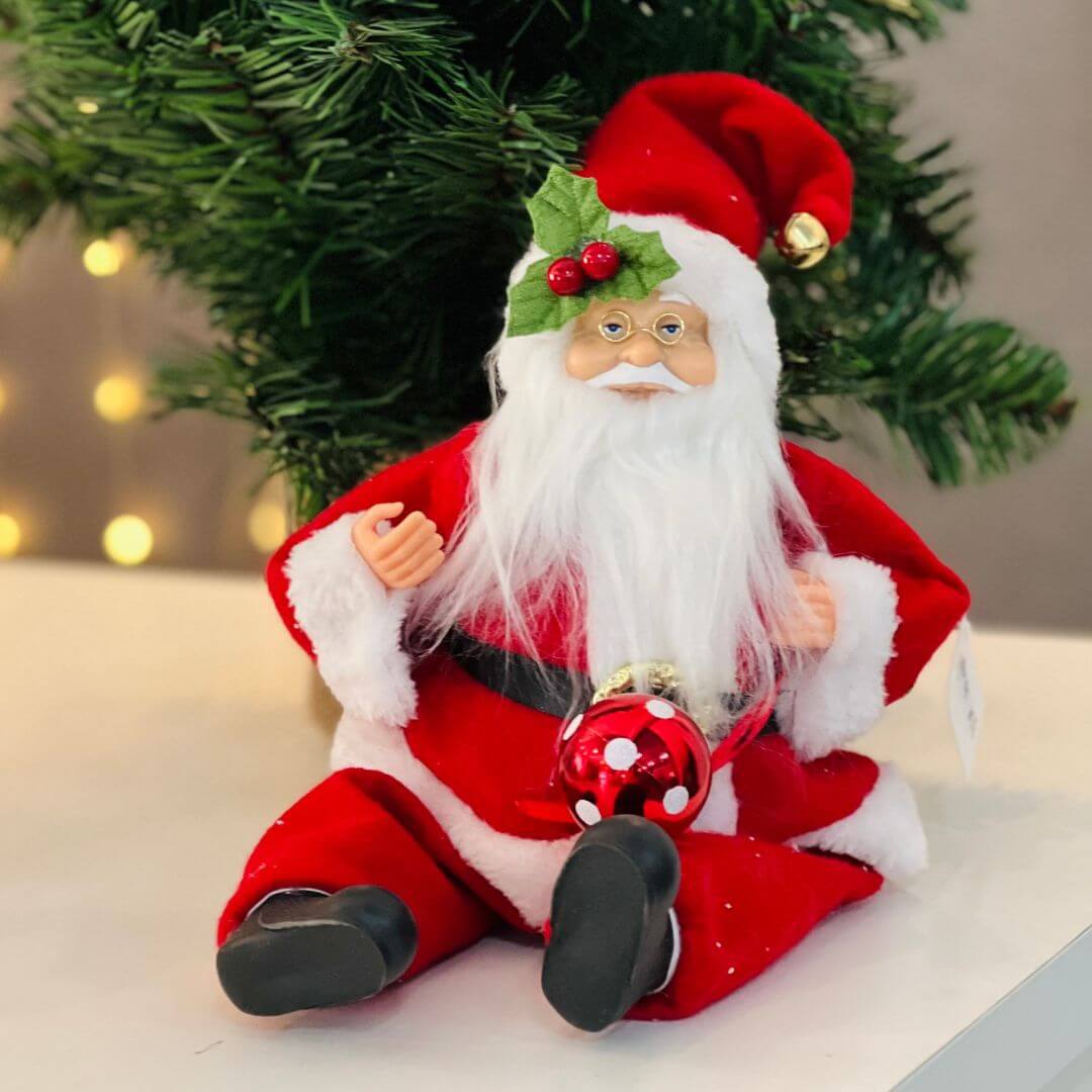 Papai Noel Tradicional Sentado – 30cm