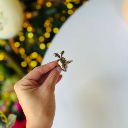 Porta Guardanapo Cenoura Metal - 4x5cm (prata)