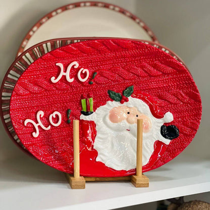 Centro de Mesa Rosto Noel Hoho Vermelho 32x22,6x3,2cm