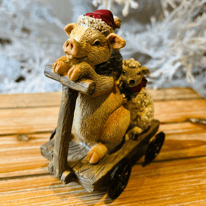 Porco e Ovelha Decorativos – 14 x 11 x 7cm