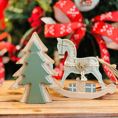 Árvore Natalina Verde de Madeira 16cm