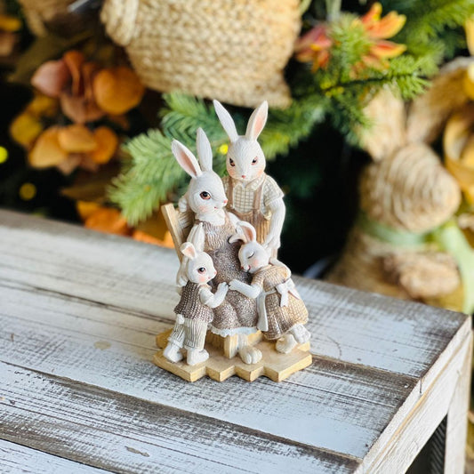 Família Coelho na Cadeira - 16cm