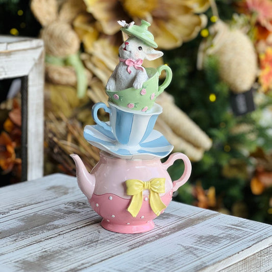 Coelho Bule e Xícara (Alice no País das Maravilhas) - 26cm