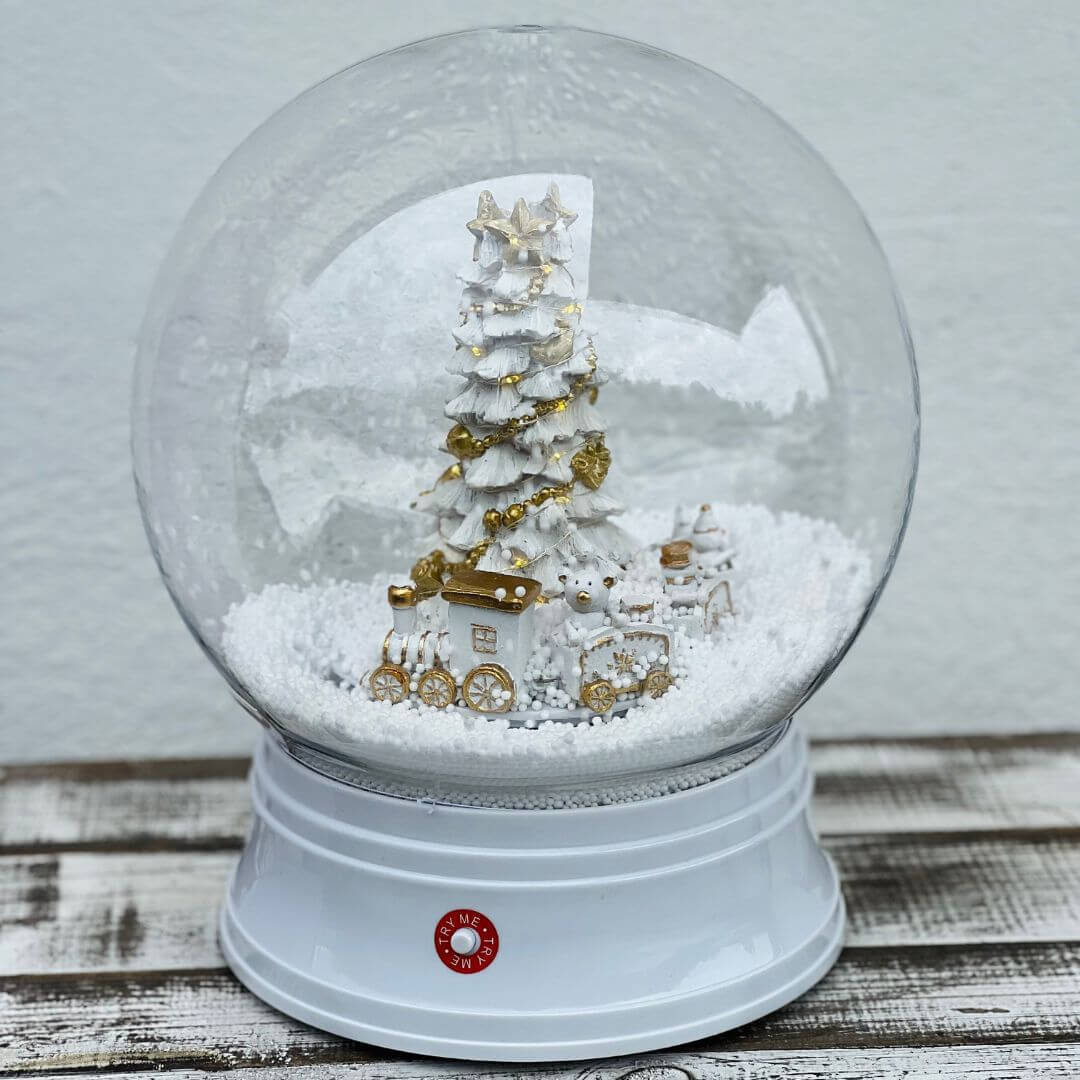 Globo Decorativo de Natal Animado com Som e Neve – 29cm