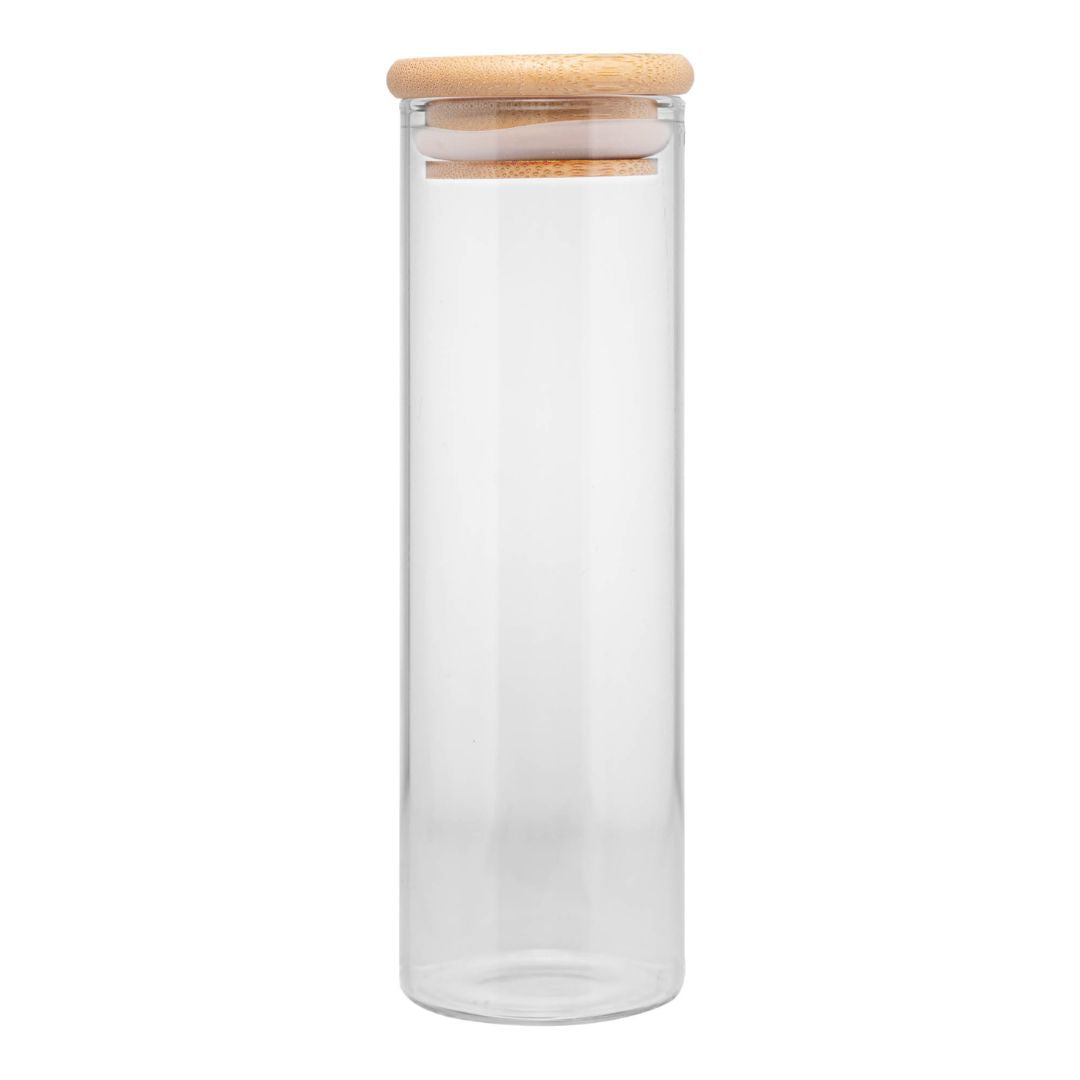 Pote de Vidro Com Tampa de Bambu - 210ml