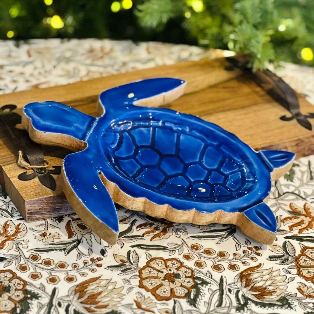 Centro de Mesa Em Madeira Tartaruga l – 26cm