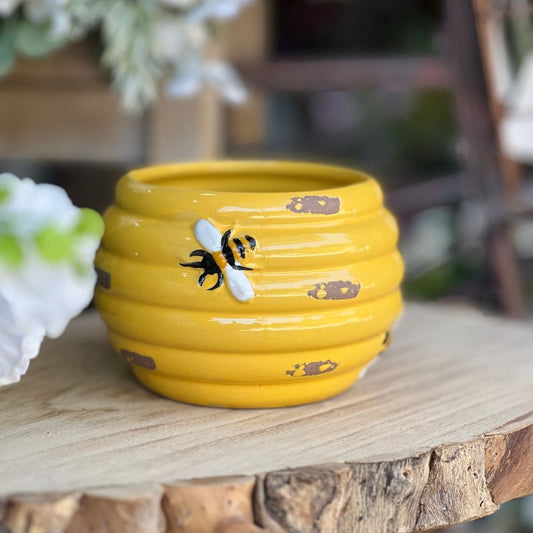 Vaso de Cerâmica Honey Bee - 8,6x13x13,2cm