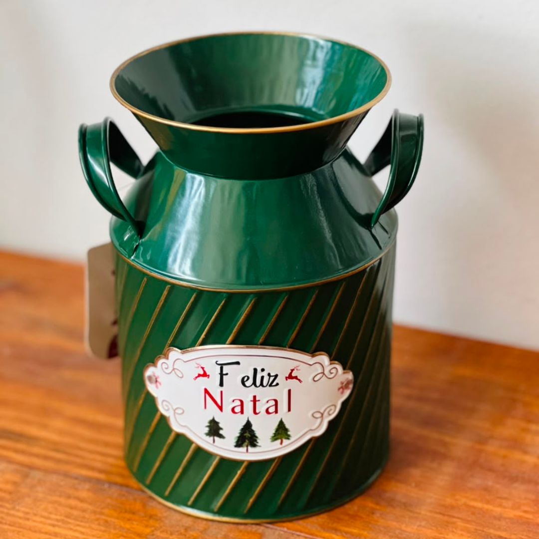 Porta-Utensílios Natalino em Metal - 22 cm