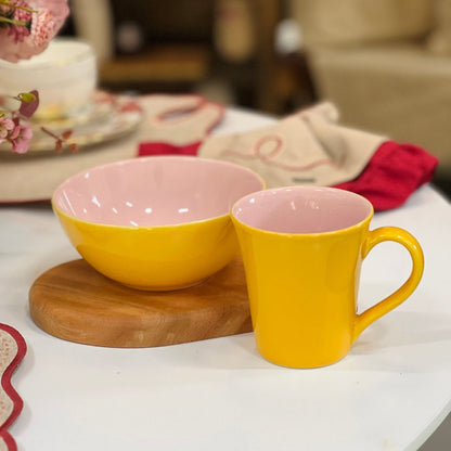Bowl Rosa e Amarelo 16cm - 600ml