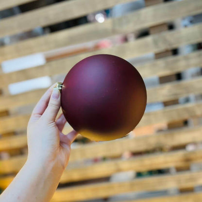 Bola Lisa Matte Vinho – 15cm | Jogo com 2