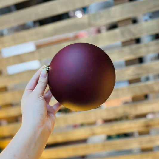Bola Lisa Matte Vinho – 15cm | Jogo com 2