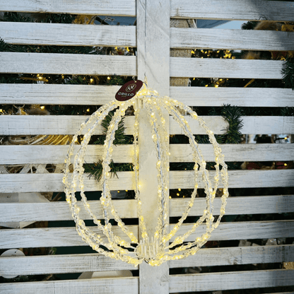 Bola Acrilico Led Bivolt -  30cm Branco Quente
