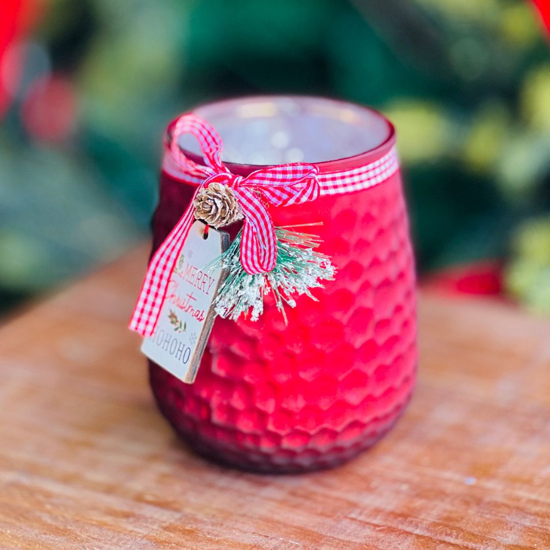 Porta Velas Natalino Com Arranjo - 11cm