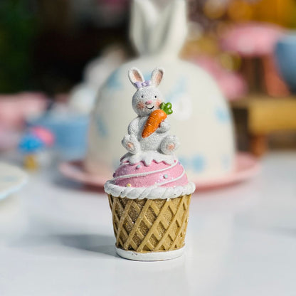 Enfeite Cupcake Coelho - 13,5x7x7cm