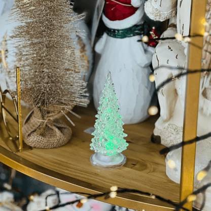 Árvore Natalina Transparente Com Led 6x6x15cm