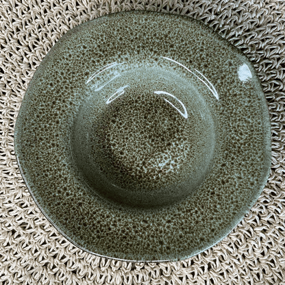 Prato de Entrada e Sobremesa Orgânico Croco Verde de Cerâmica 19x5,5cm
