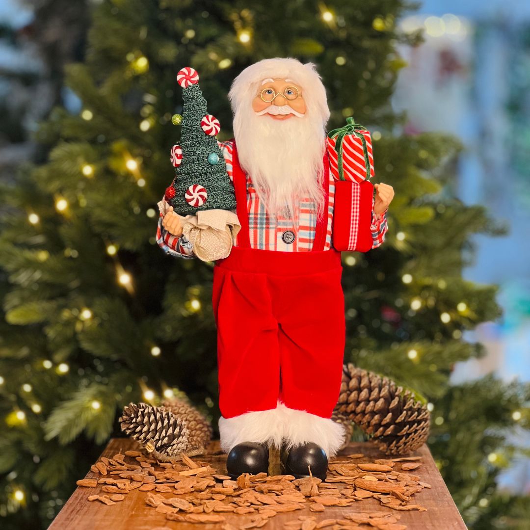Papai Noel Com Pinheiro - 47cm