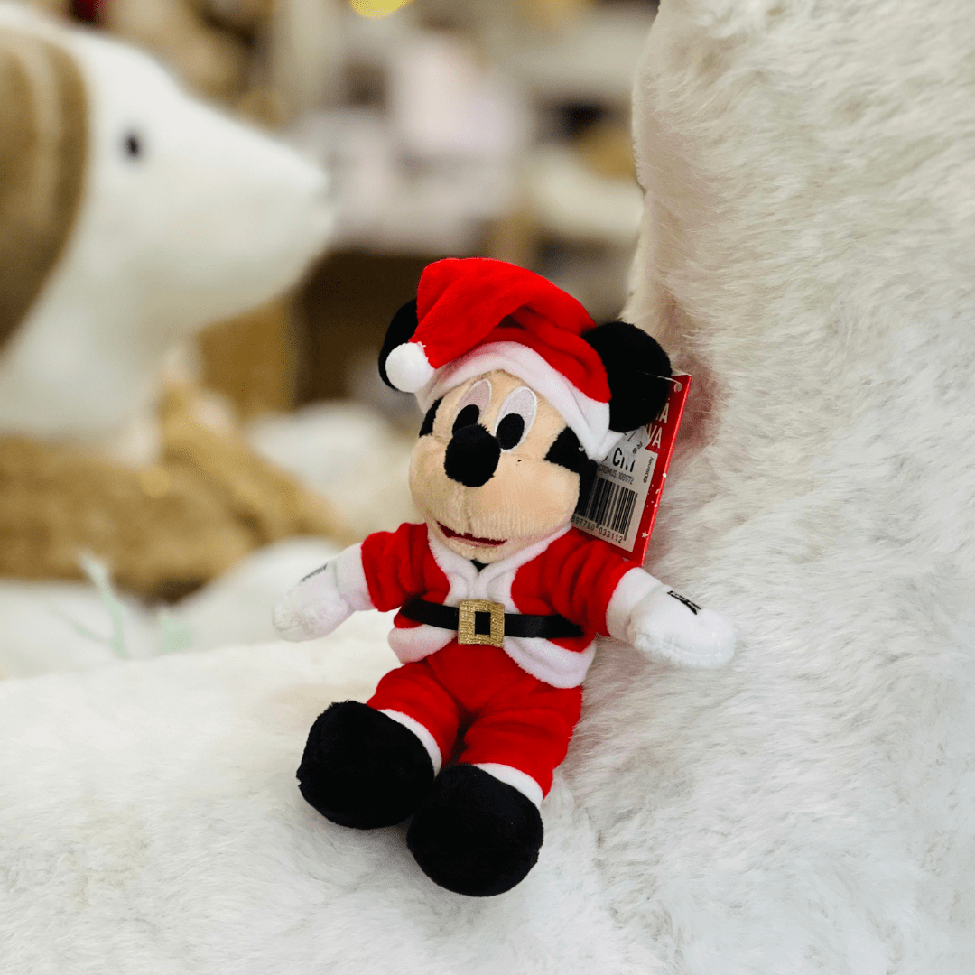 Mickey Noel Vermelho e Branco de Pelucia 15cm