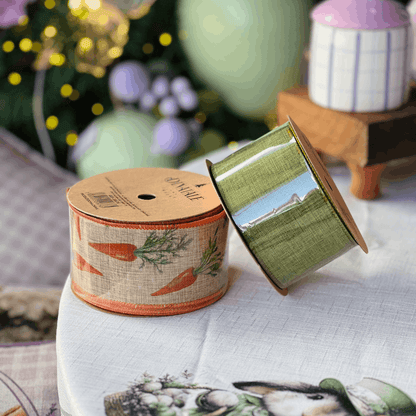 Fita Decorativa Aramada Verde Musgo 6,3cm x 9,14m