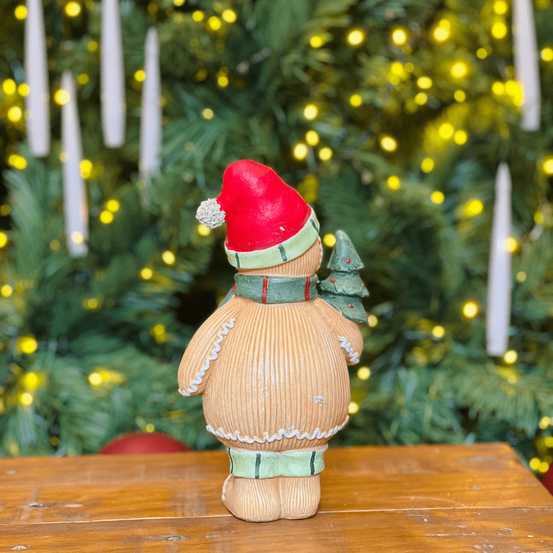Gingerbread Natalino Papai de Resina 23cm