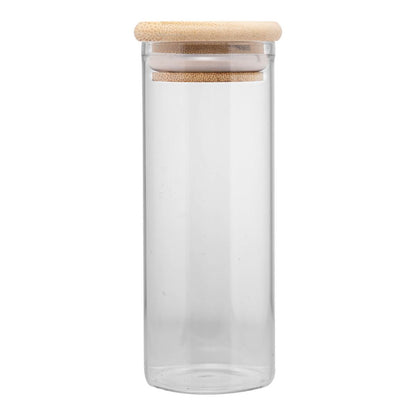 Pote de Vidro Com Tampa de Bambu - 160ml