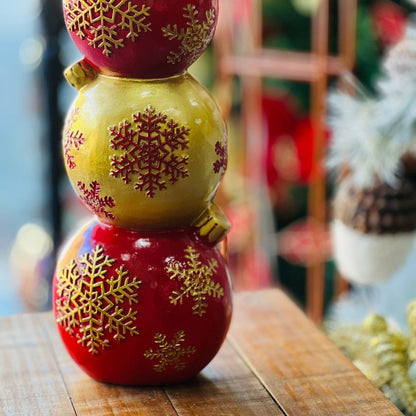 Enfeite Decorativo Bolas Natalinas Dourado e Vermelho - 52cm