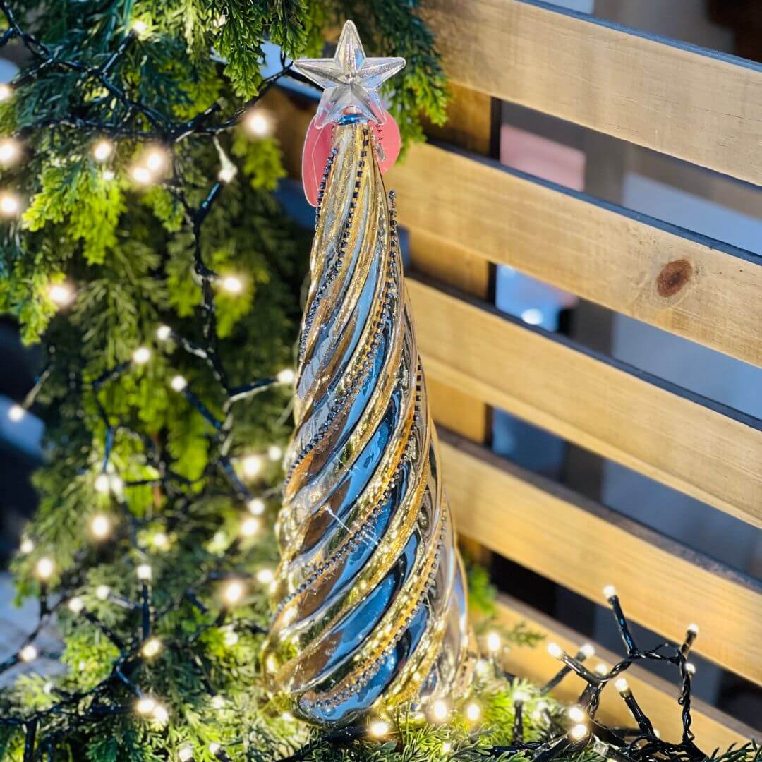 Árvore de Natal Decorativa com Strass | 28cm
