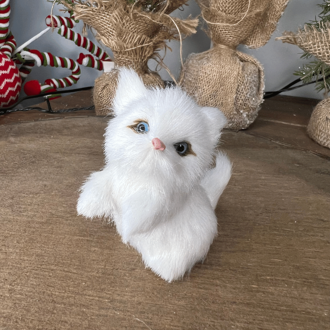 Enfeite para Pendurar Gato Branco 7x4x7cm